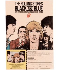 Affiche Rolling Stones Black & Blue coupon Dessin